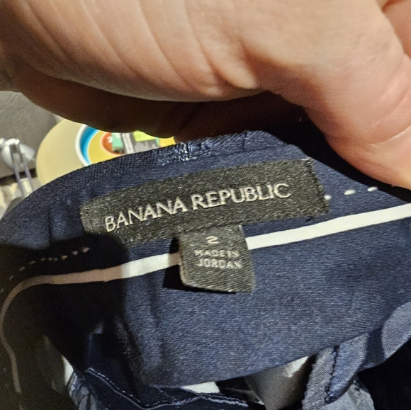 Banana Republic Pants Womens Sz 02 Blue White Polka Dot Skinny Low-Rise Jegging - Picture 4 of 7